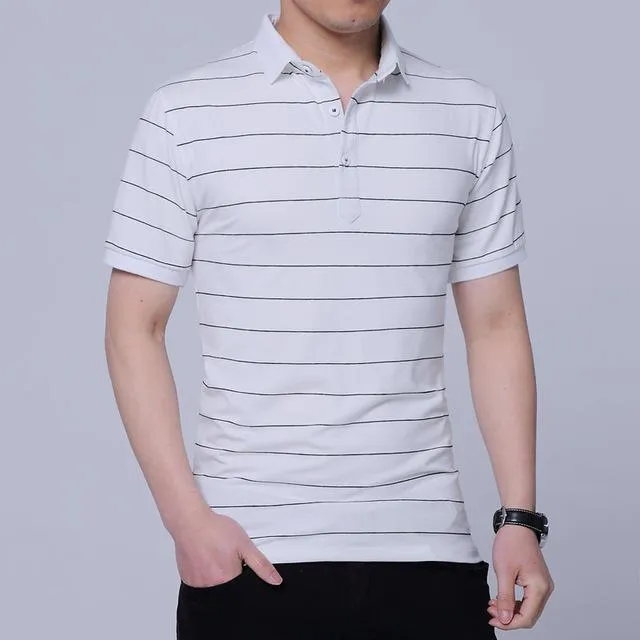 West Louis™ Brand Summer Stripped Polo Shirt