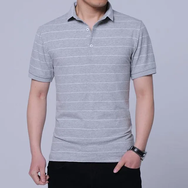 West Louis™ Brand Summer Stripped Polo Shirt