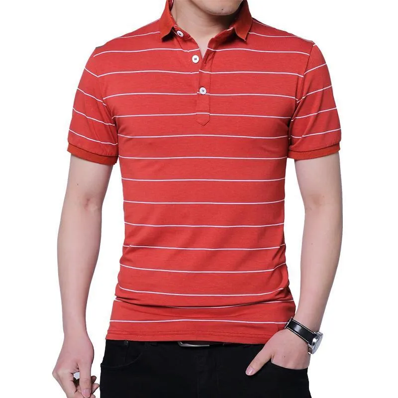 West Louis™ Brand Summer Stripped Polo Shirt