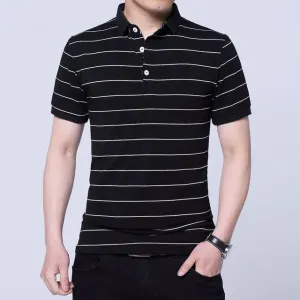 West Louis™ Brand Summer Stripped Polo Shirt