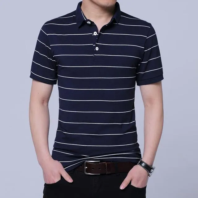 West Louis™ Brand Summer Stripped Polo Shirt