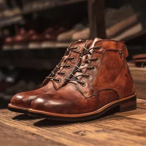 West Louis™ Leather High Comfortable Retro Cowboy Boots