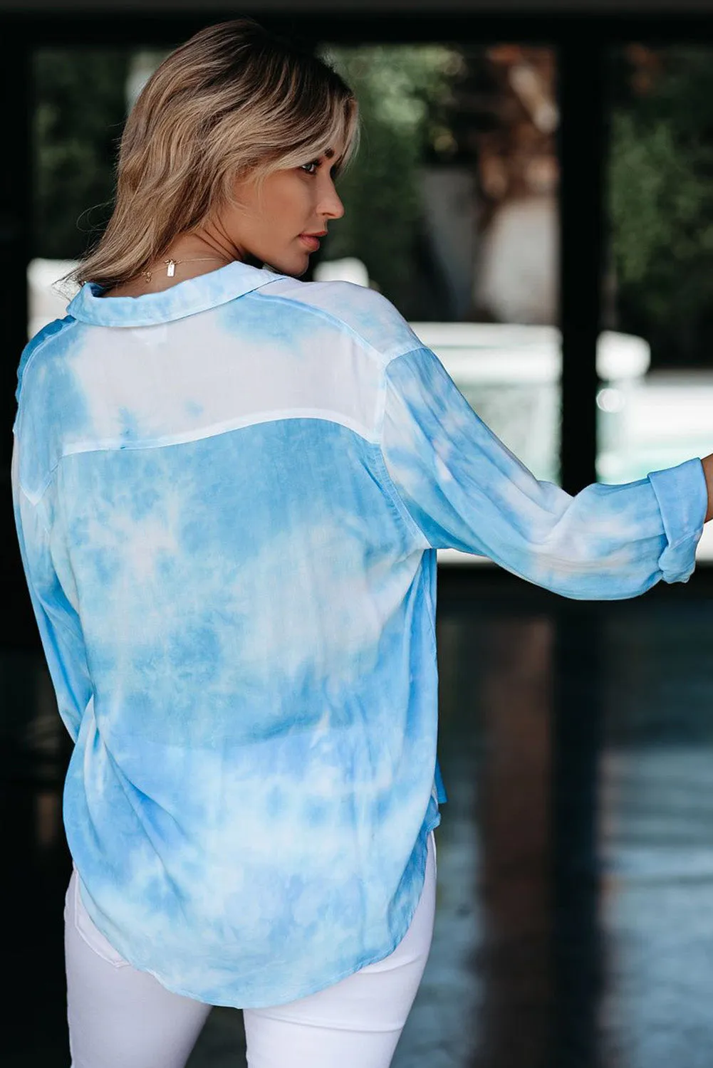 Whirlwind Tie Dye Button Shirt with Pocket