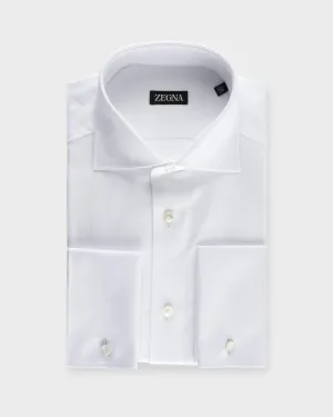 White Cotton French Cuff Shirt
