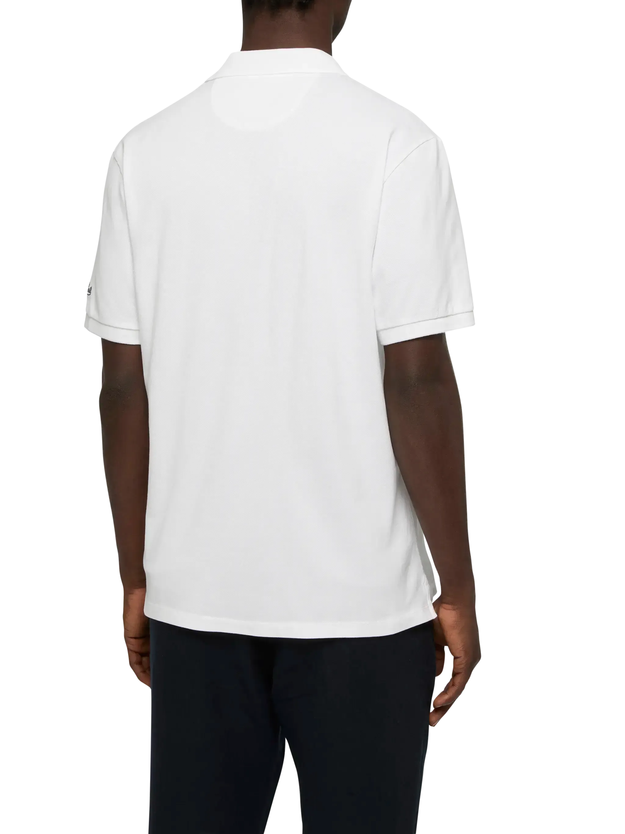 White cotton piquet buttonless polo shirt Charles