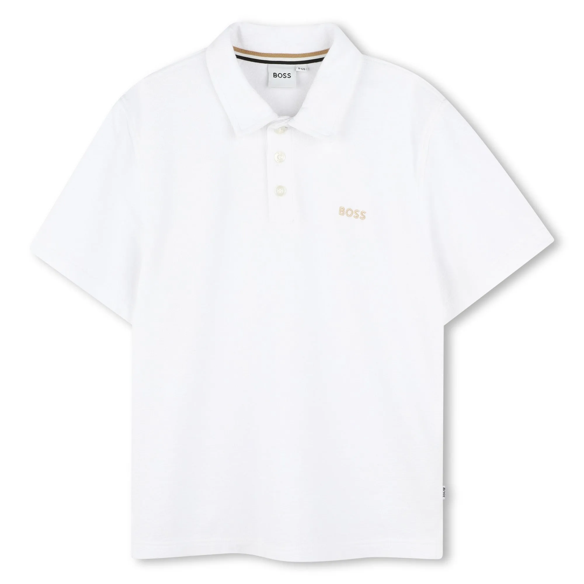 White Cotton Short Sleeve Polo Shirt