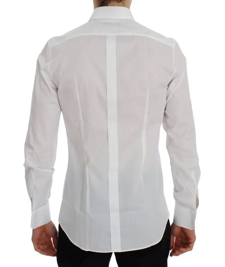 White Cotton Slim Fit Formal Shirt