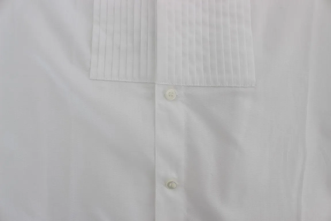 White Cotton Slim Fit Formal Shirt