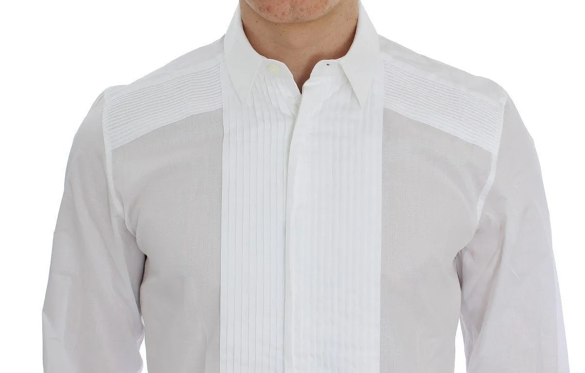 White Cotton Slim Fit Formal Shirt