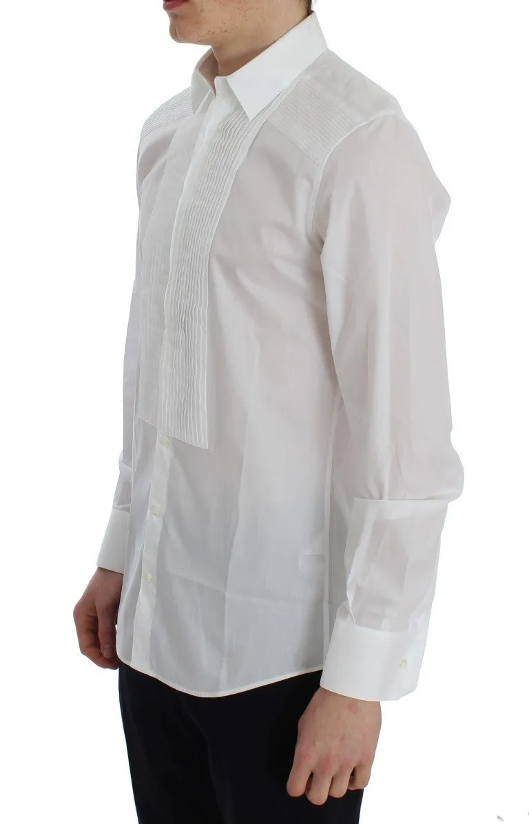 White Cotton Slim Fit Formal Shirt