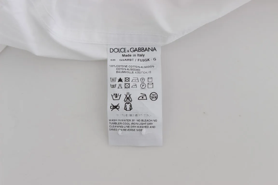 White Cotton Slim GOLD Formal Shirt