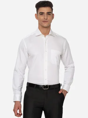 White Dobby Slim Fit Formal Shirt | Greenfibre