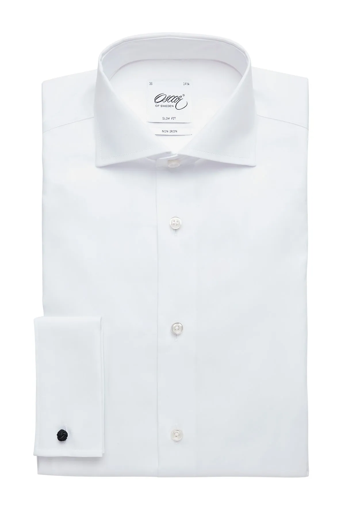 White slim fit shirt with french cuffs