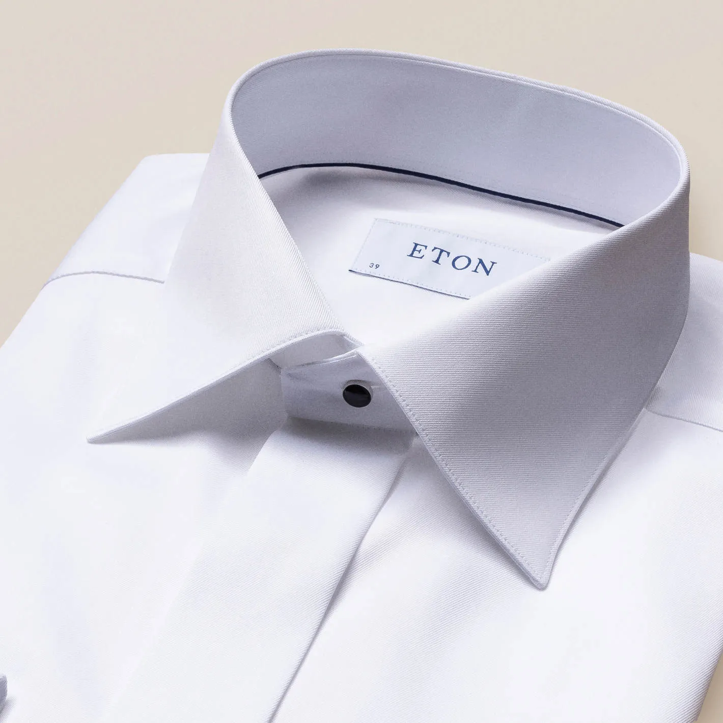 White Twill Tuxedo Shirt- Slim Fit