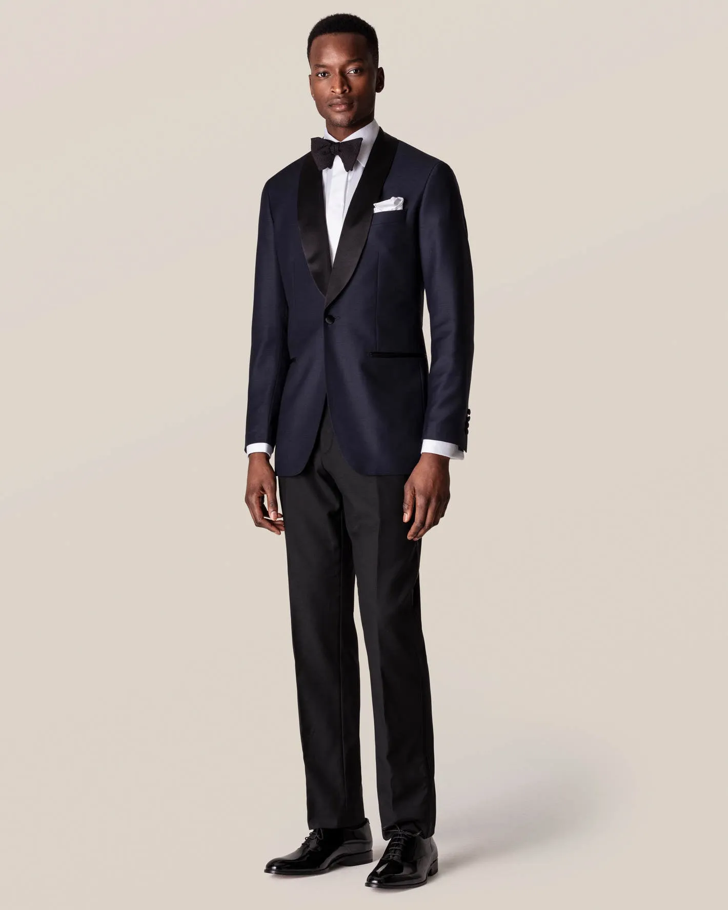White Twill Tuxedo Shirt- Slim Fit