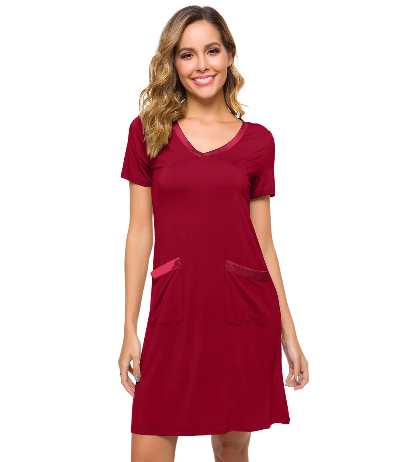 WiWi Soft Bamboo Sleep Shirts with Pockets