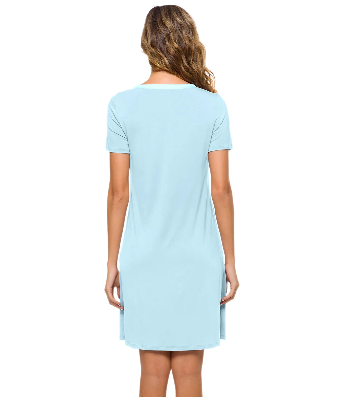 WiWi Soft Bamboo Sleep Shirts with Pockets