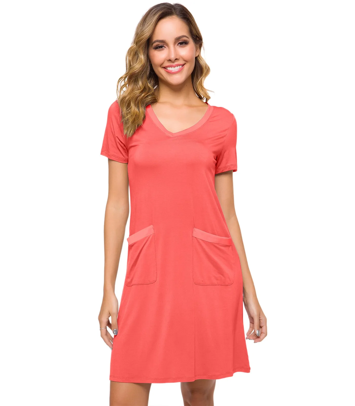 WiWi Soft Bamboo Sleep Shirts with Pockets