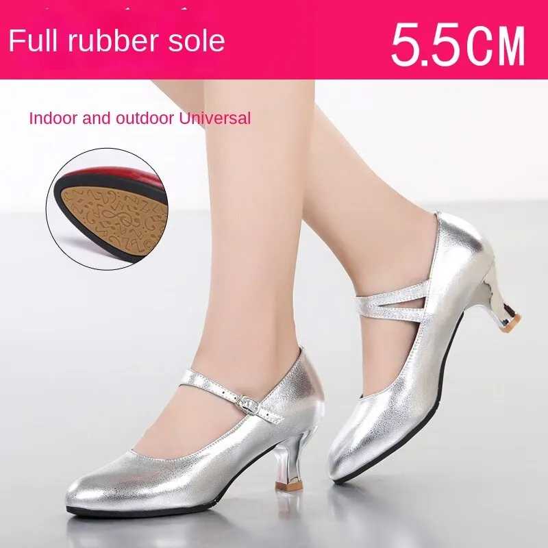 Woman Buckle Belt Round Head Women Pumps