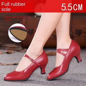 Woman Buckle Belt Round Head Women Pumps
