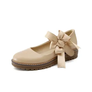 Women Bowtie Middle Heel Pumps
