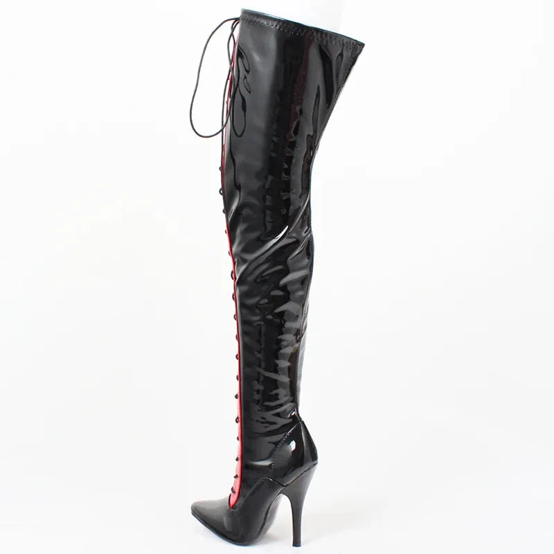 Women Over-the-Knee Boots 12CM Super High Heel Cross-tied Mixed Colors Ladies Shoes