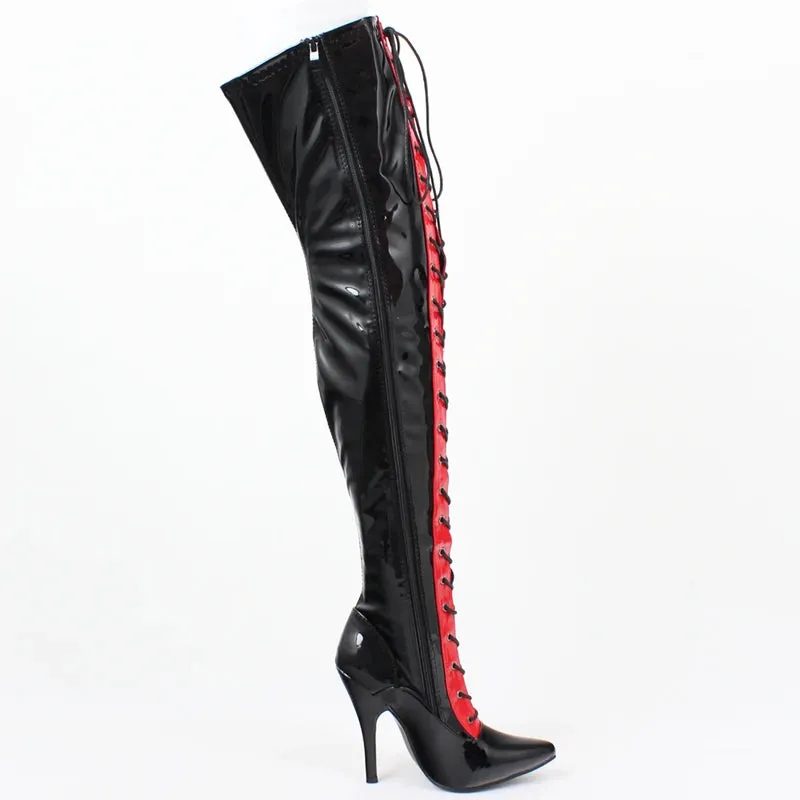 Women Over-the-Knee Boots 12CM Super High Heel Cross-tied Mixed Colors Ladies Shoes