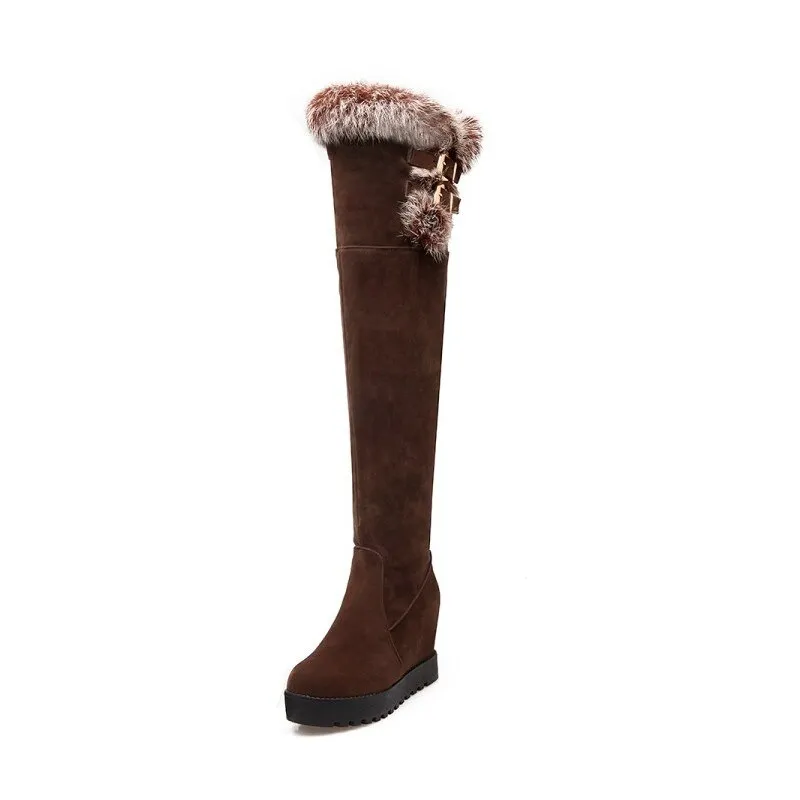 Women Over The Knee Boots Round Toe Slip On