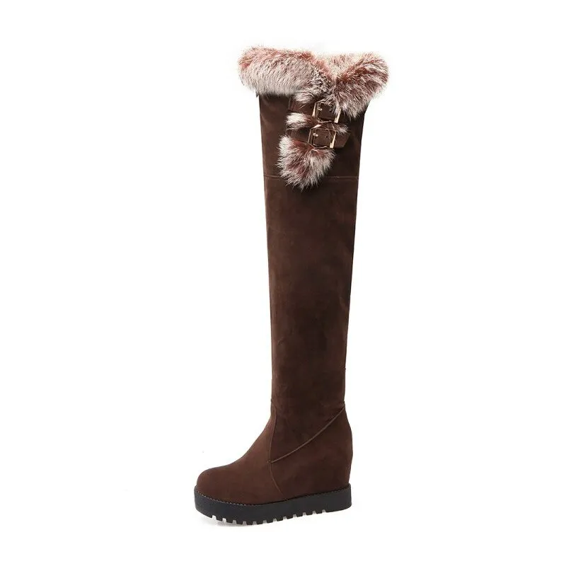 Women Over The Knee Boots Round Toe Slip On