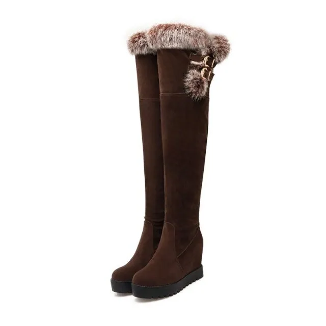 Women Over The Knee Boots Round Toe Slip On
