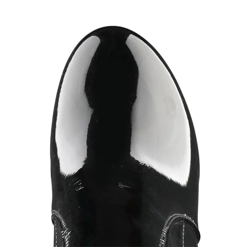 Women Thigh High Boots Patent Leather