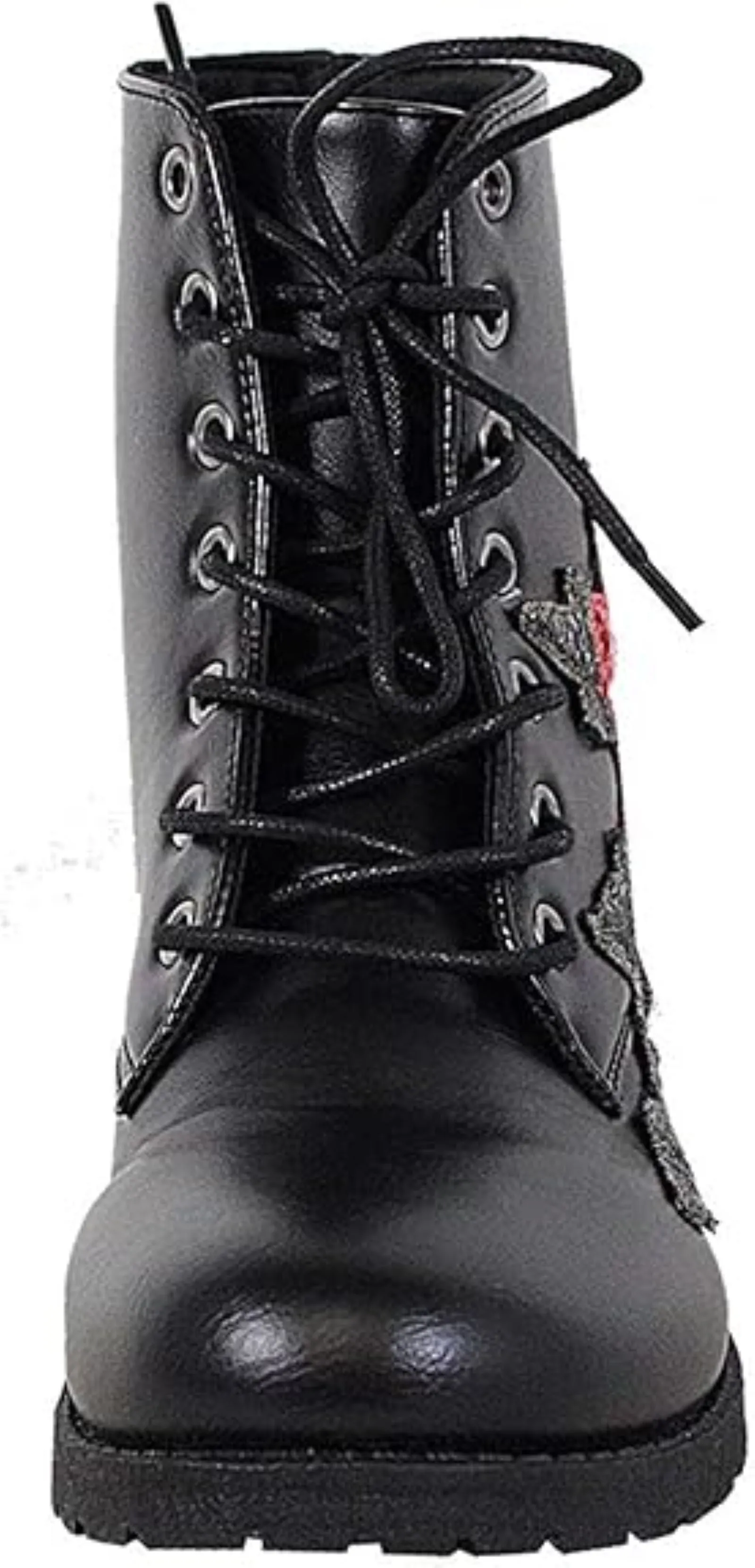 Womens 3D Flower Embroidery Lace Up Topic Winter Military Combat Boots