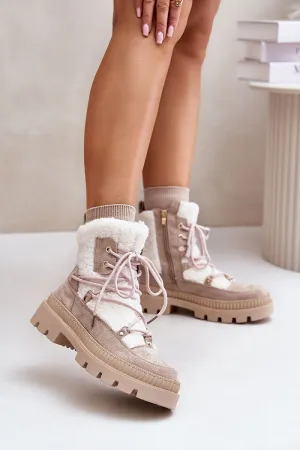 Women's ankle boots with fur