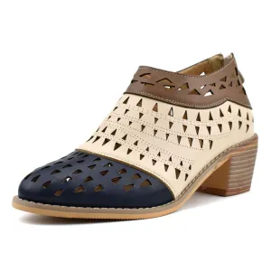 Women's Hollow Out Block Heels Shoes