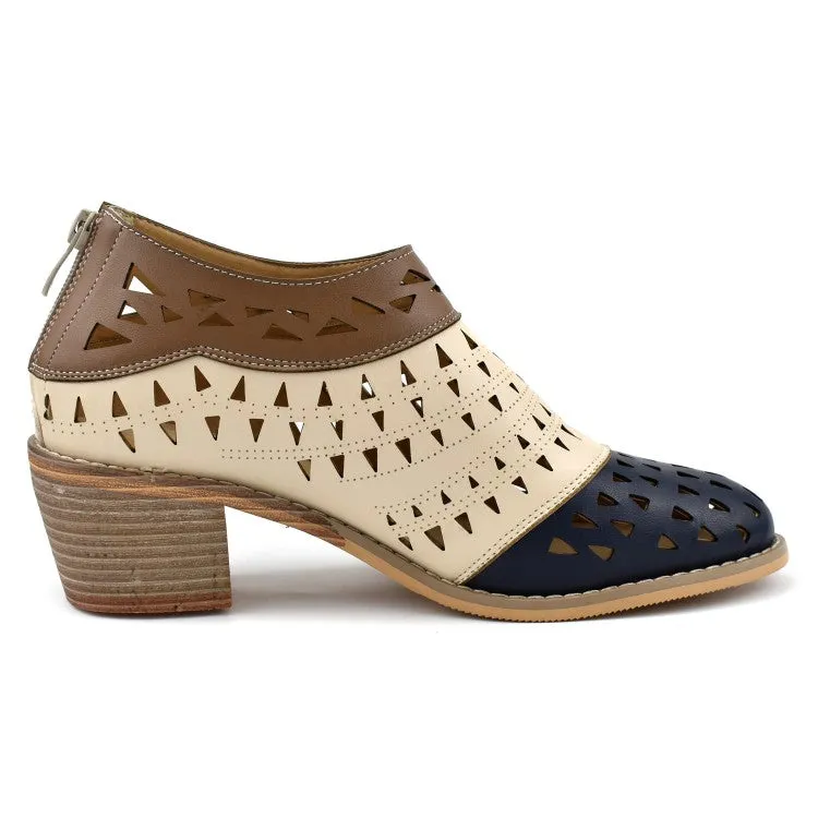 Women's Hollow Out Block Heels Shoes