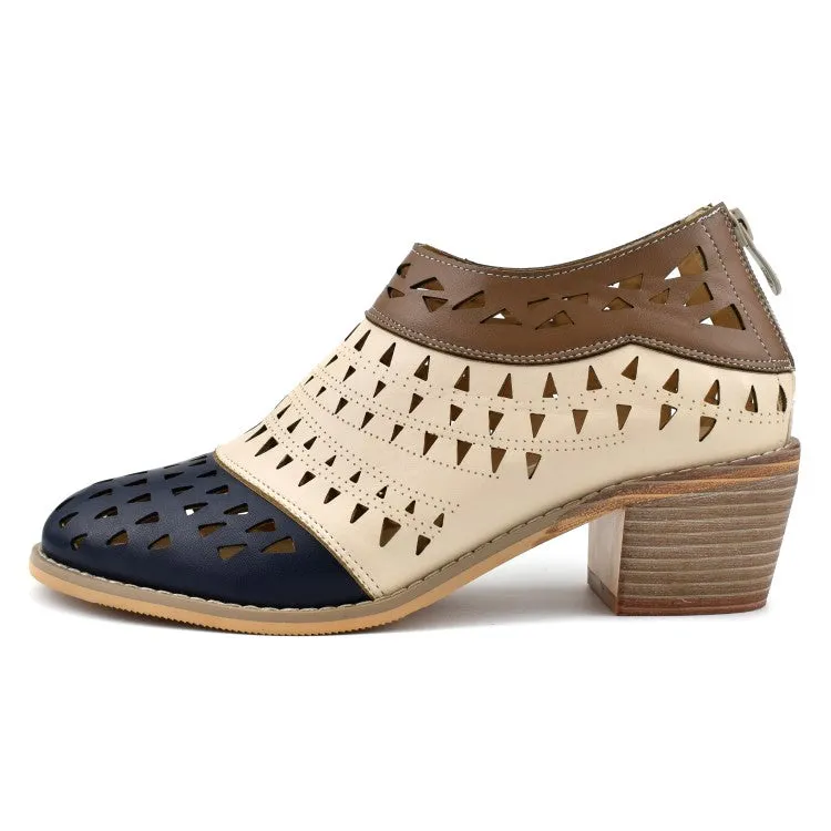 Women's Hollow Out Block Heels Shoes