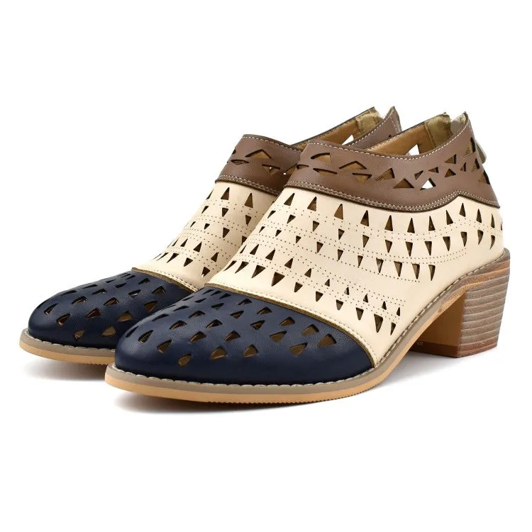 Women's Hollow Out Block Heels Shoes