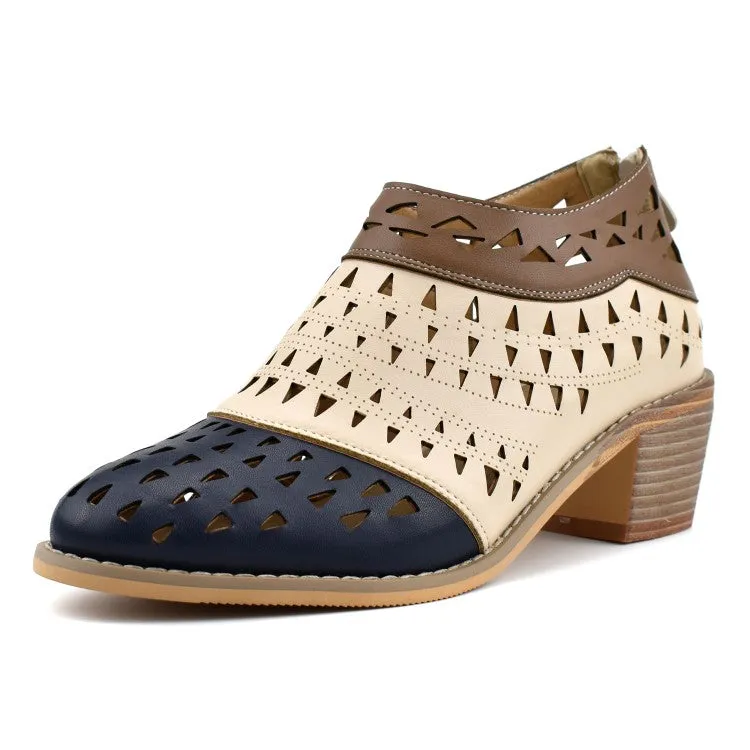 Women's Hollow Out Block Heels Shoes