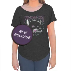 Women's Indoor Cat Scoop Neck T-Shirt