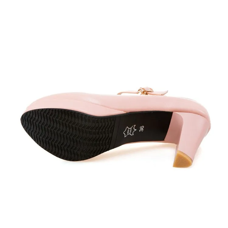 Women's Mary Janes Cone Heel Platform Pumps