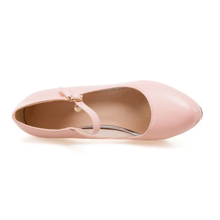 Women's Mary Janes Cone Heel Platform Pumps