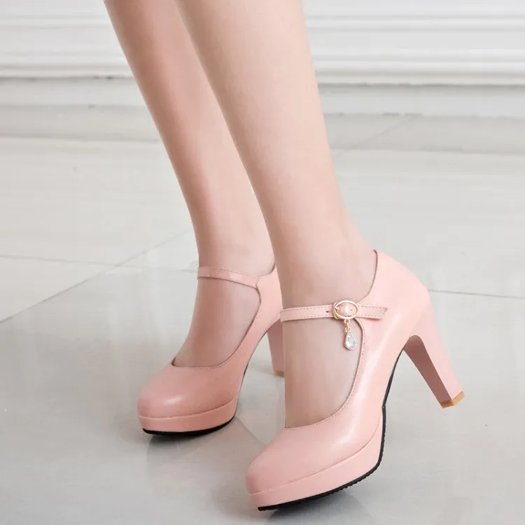 Women's Mary Janes Cone Heel Platform Pumps