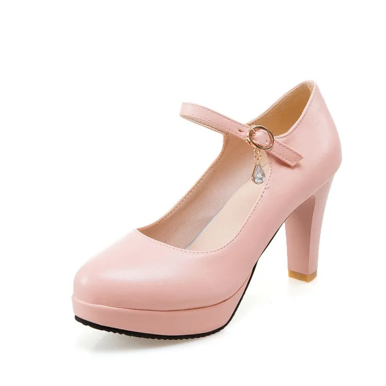 Women's Mary Janes Cone Heel Platform Pumps
