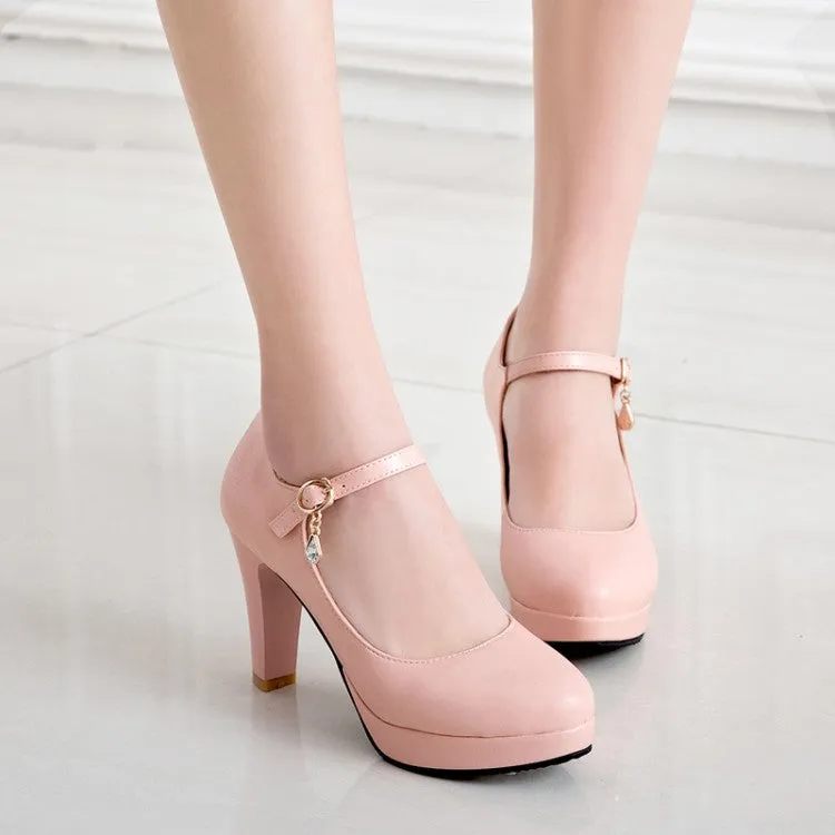 Women's Mary Janes Cone Heel Platform Pumps