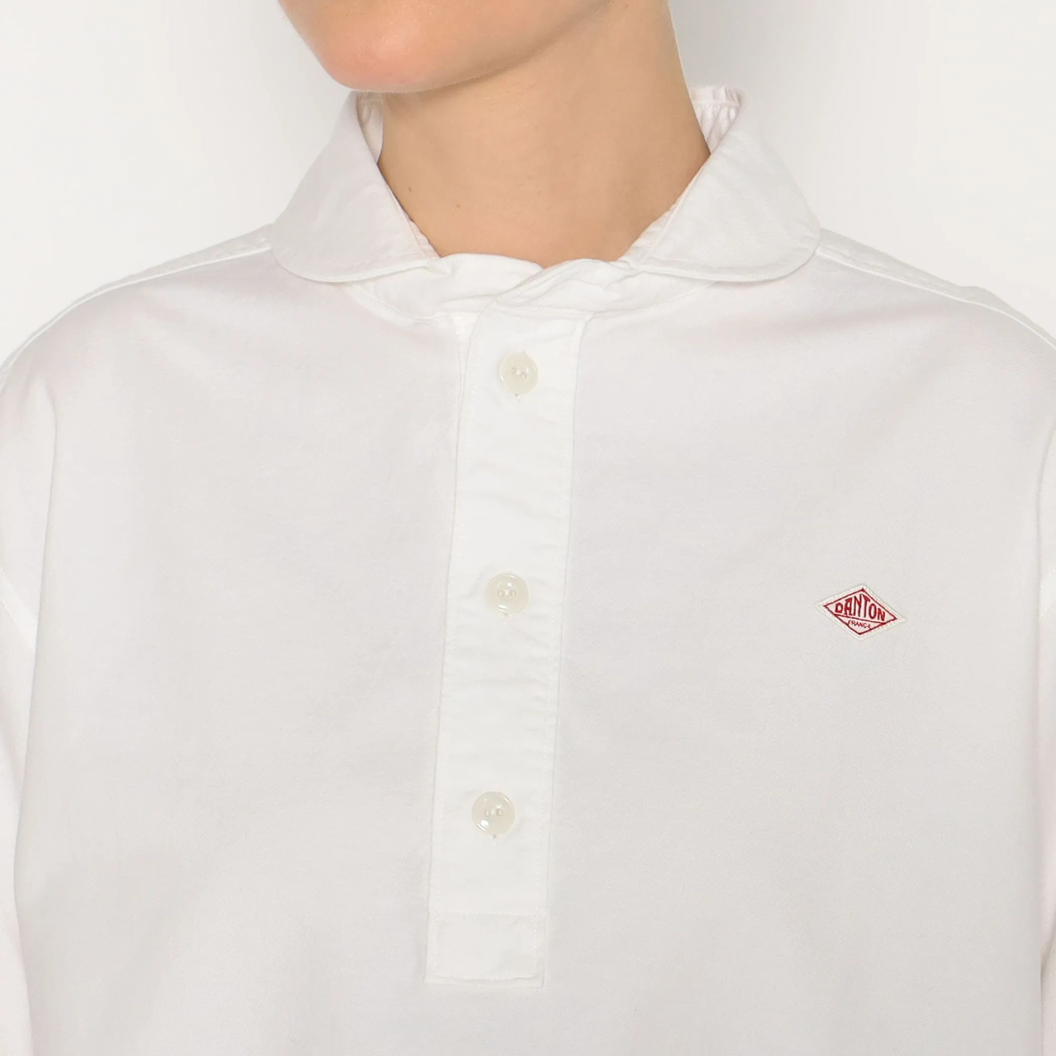 WOMEN'S OXFORD ROUND COLLAR PULLOVER SHIRT PLAIN