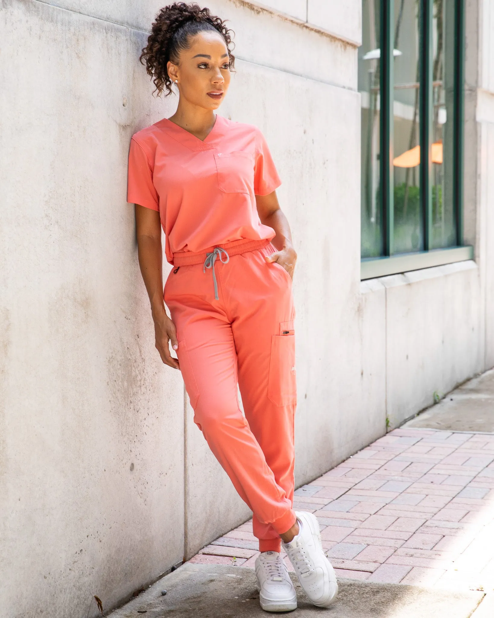 Women's Peach Jogger Scrub Pants