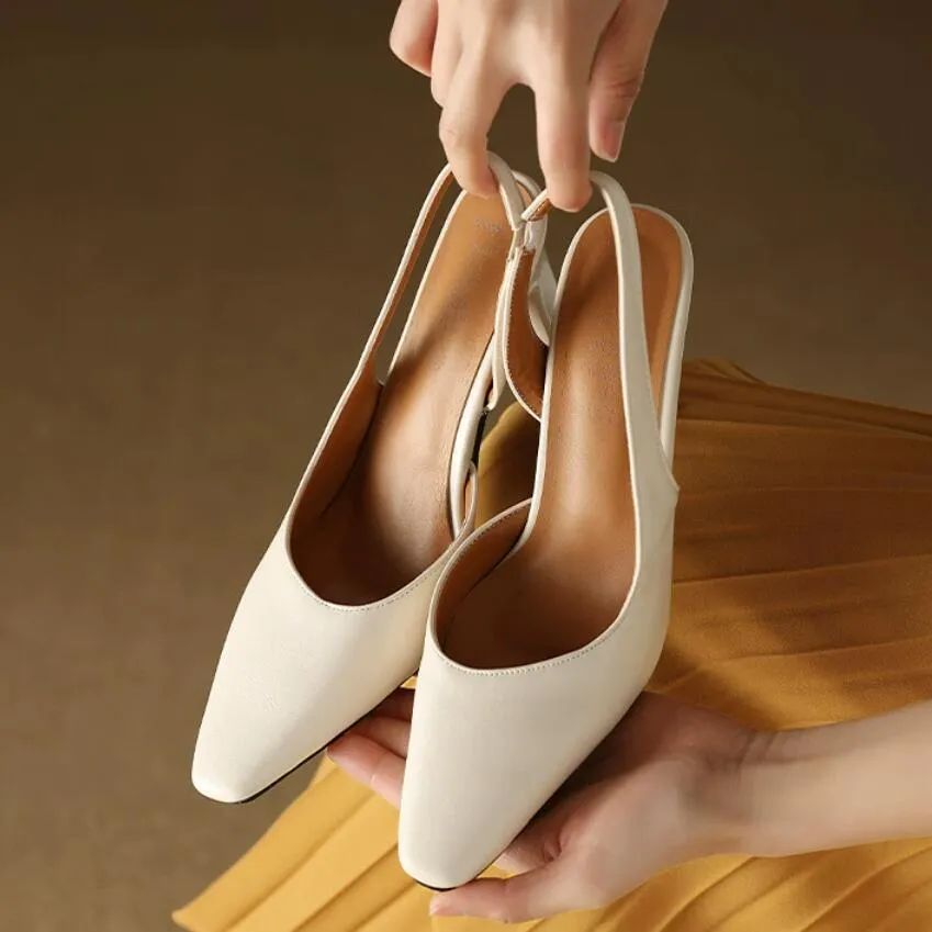 Women's Petite Size Chunky Slingback Heels ANLE22