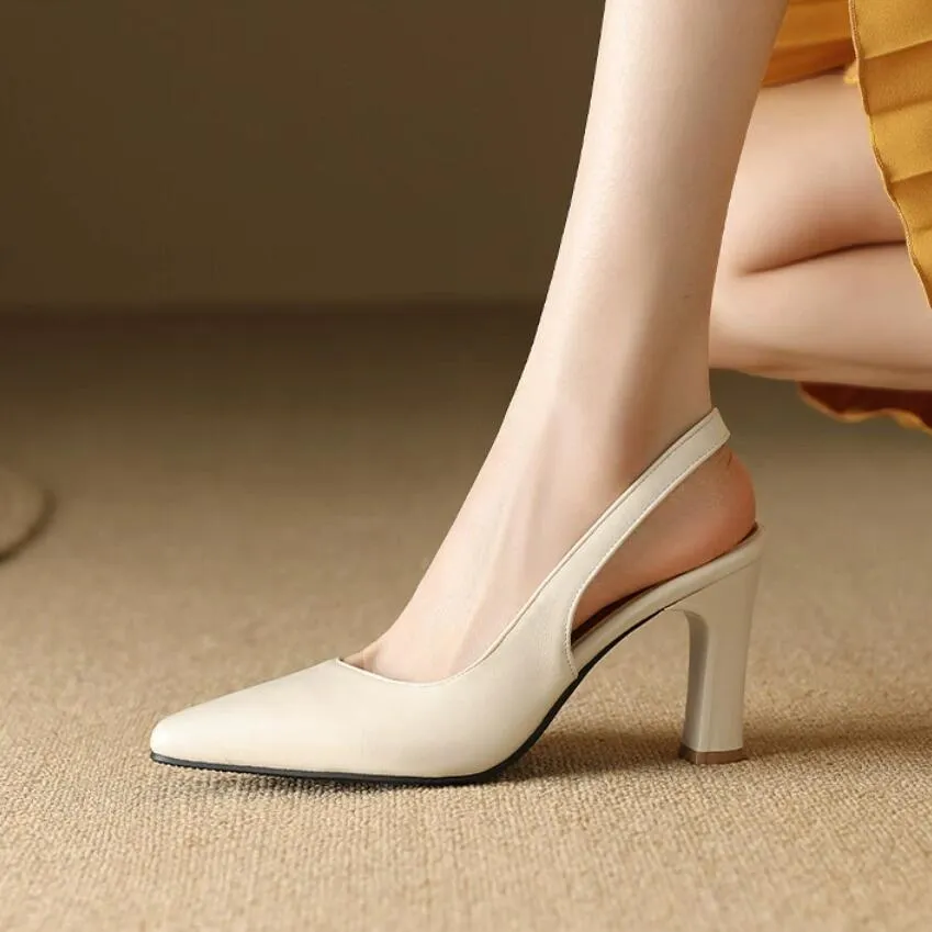 Women's Petite Size Chunky Slingback Heels ANLE22