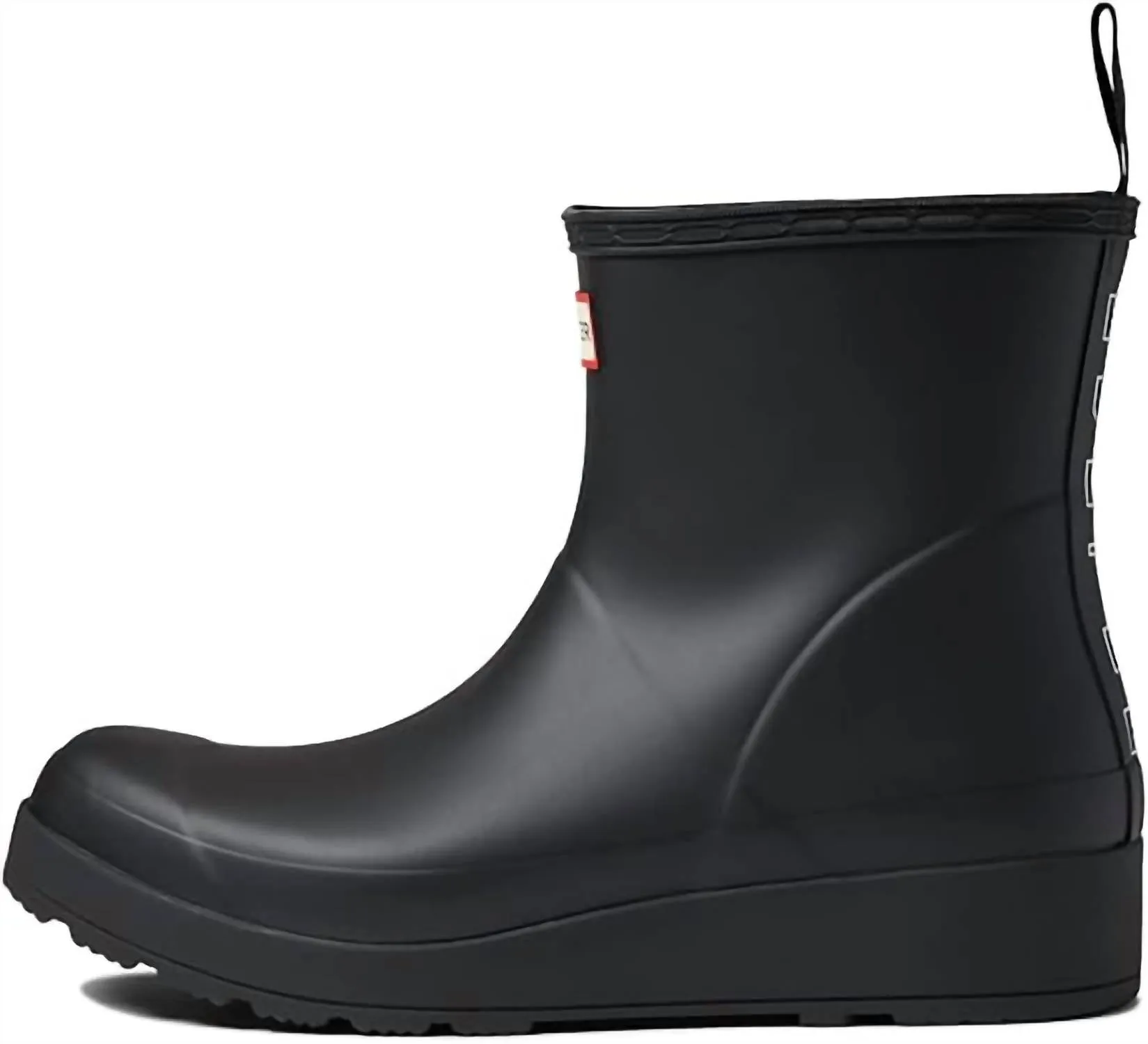 Women's Play Short Backstrap Rain Boot In Black/white
