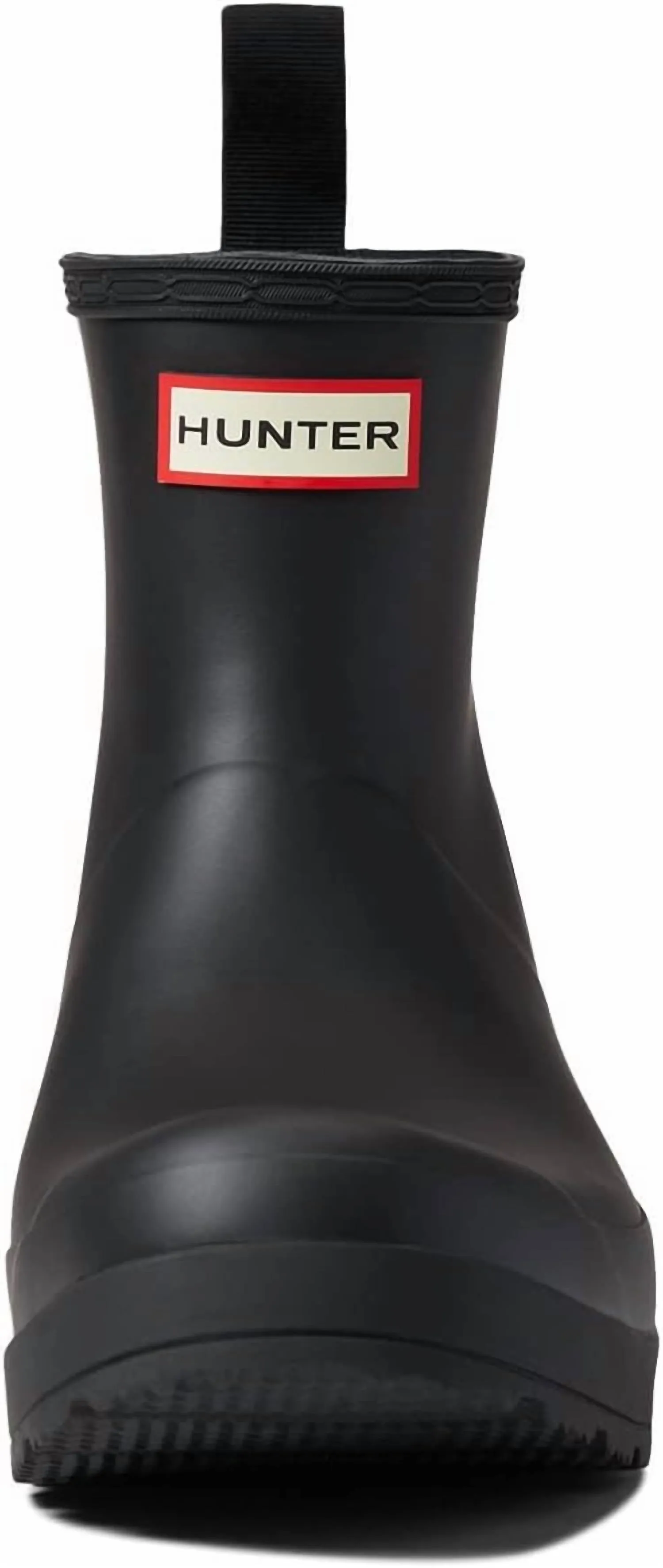Women's Play Short Backstrap Rain Boot In Black/white